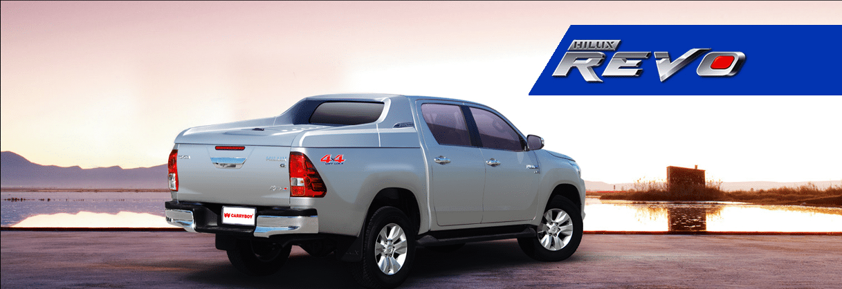 CARRYBOY Laderaumabdeckung Deckel mit Stylingbügel GFK Toyota Hilux Revo Doppelkabine 2016+