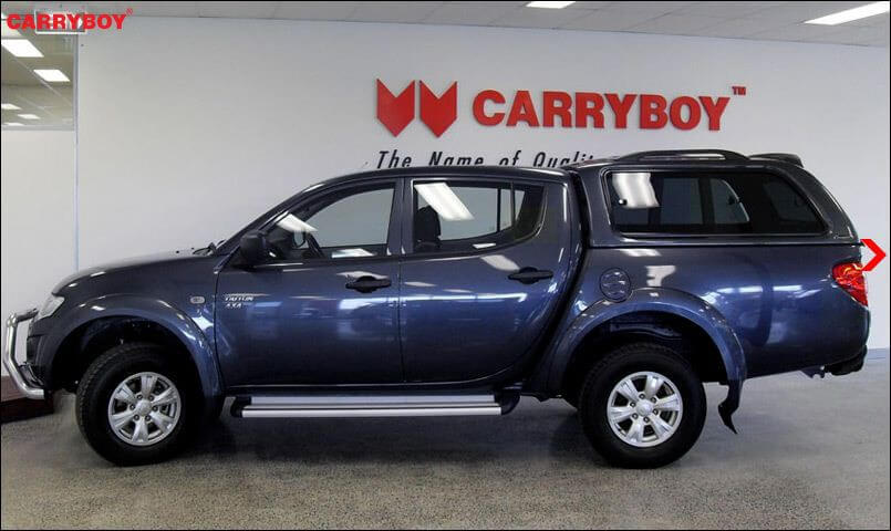 CARRYBOY Hardtop mit Schiebefenster 560-MTD Mitsubishi L200 Doppelkabine Kurzbett 2005-2015 Installation ohne Bohren