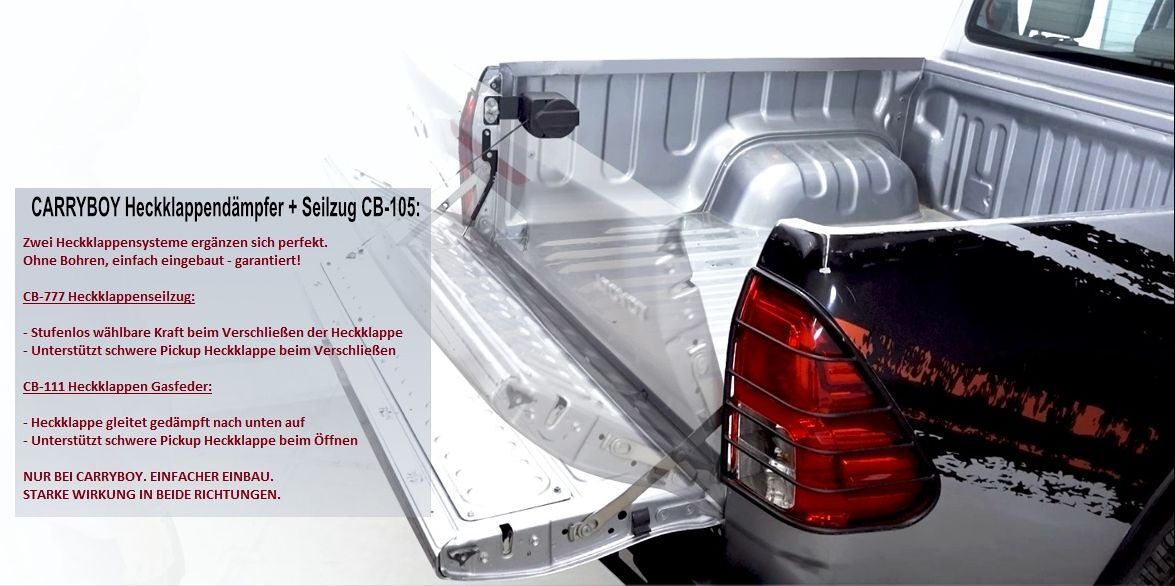 CARRYBOY Pickup Heckklappendämpfer Unterstützung Hilfe CB-105-FT Ford Ranger