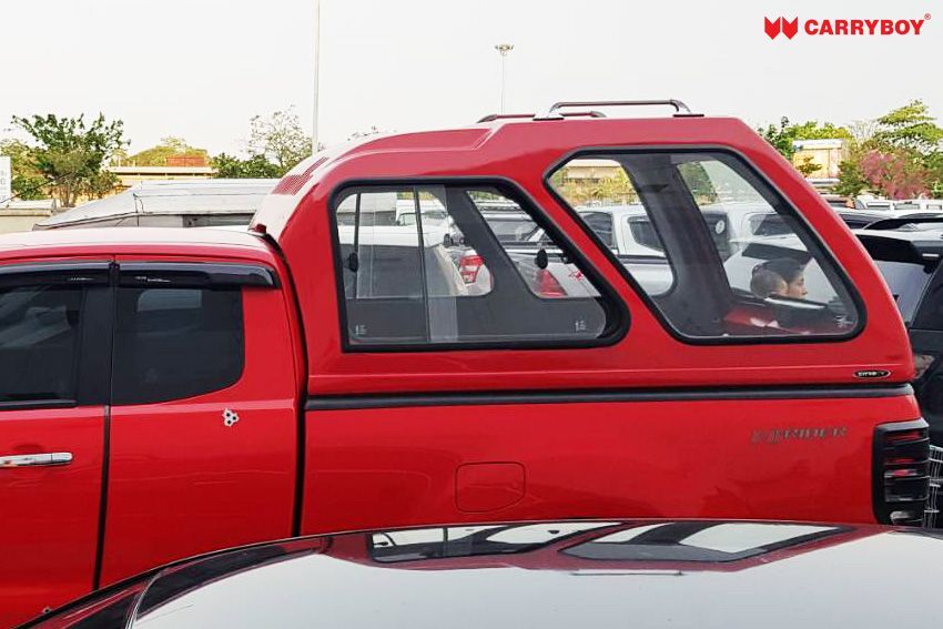 CARRYBOY Glasfaserhardtop Transporthardtop 840 Überhöhe Ford Ranger Extrakabine 2012+ lichte Höhe große Fenster