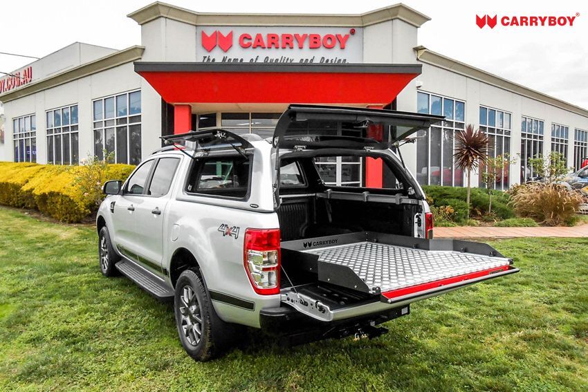 CARRYBOY Ladebodenauszug ausziehbarer Ladeboden 350kg Premium Aluminium Vollbett Schublade füllt Laderaum komplett aus