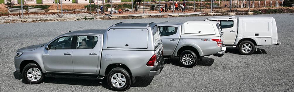 CARRYBOY Gewerbehardtop Flottenhardtop GFK WMH mit Überhöhe geschlossene Seitenklappen Gewerbesysteme für Pickups