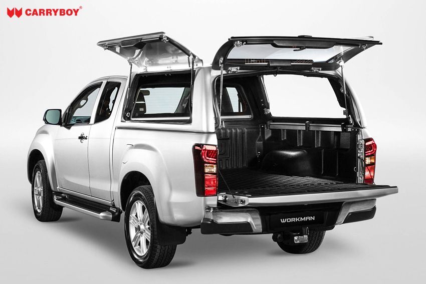 CARRYBOY Gewerbehardtop mit Kunstoffklappen Mitsubishi L200 Fiat Fullback Extrakabine Clubcab Wagenfarbe