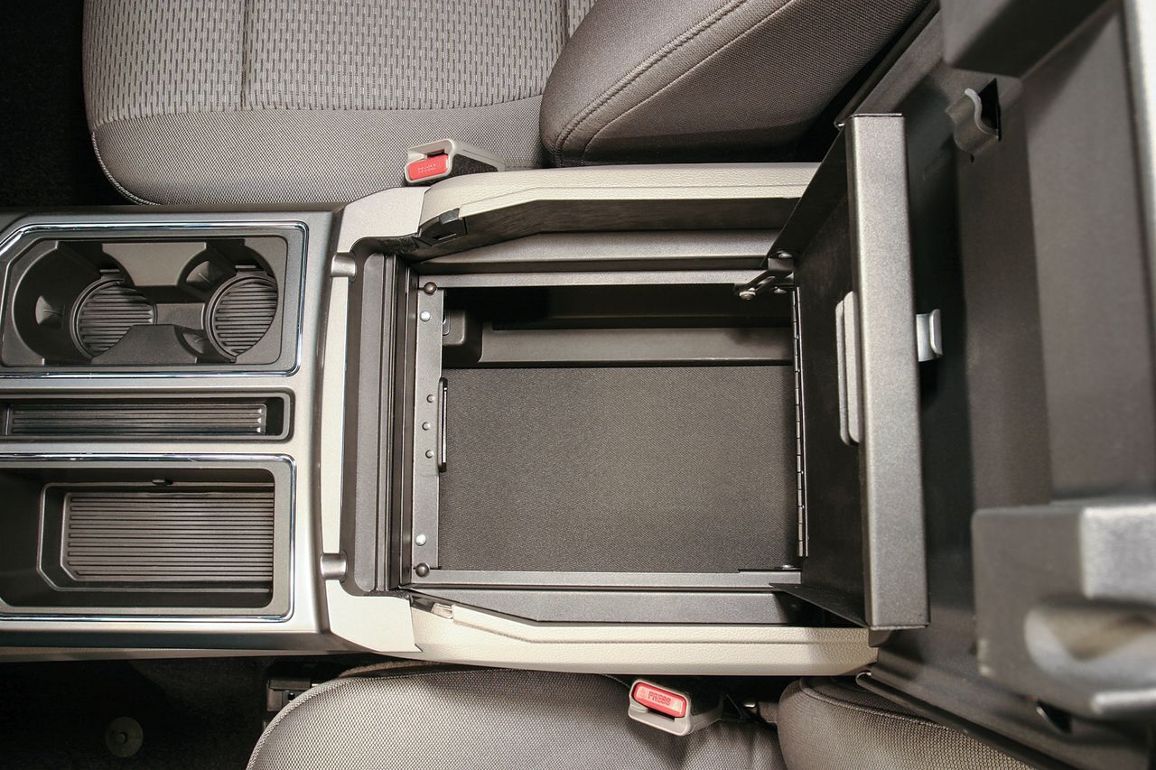 NOVISauto Mittelkonsole abschließbarer Wertsachensafe Ford F150 15-20 für Originalarmlehne