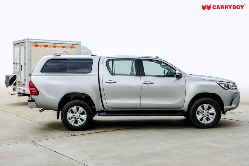 CARRYBOY GFK Hardtop Schiebfenster Klappfenster Kombination Toyota Hilux Revo Invincible Doppelkabine Schiebfenster Beifahrerseite