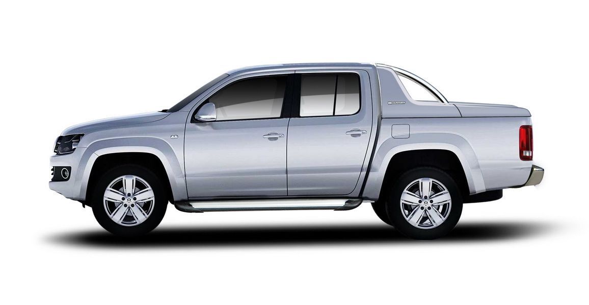 CARRYBOY Laderaumabdeckung VW Amarok Doppelkabine Deckel mit Edelstahl Überrollbügel Wagenfarbe Qualität und Design