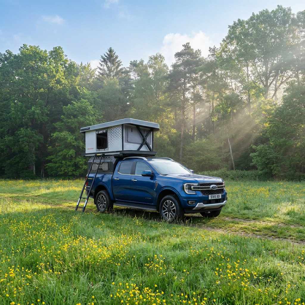 Camping, Wohnmobil, Pickup, Dachzelt, Outdoor,