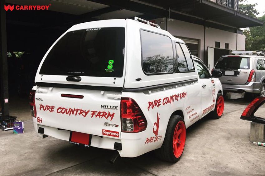 CARRYBOY Hardtop mit Überhöhe 840-TRL Toyota Hilux Singlecab Einzelkabine seitliche Schiebefenster gesicherte Ersatzteilversorgung