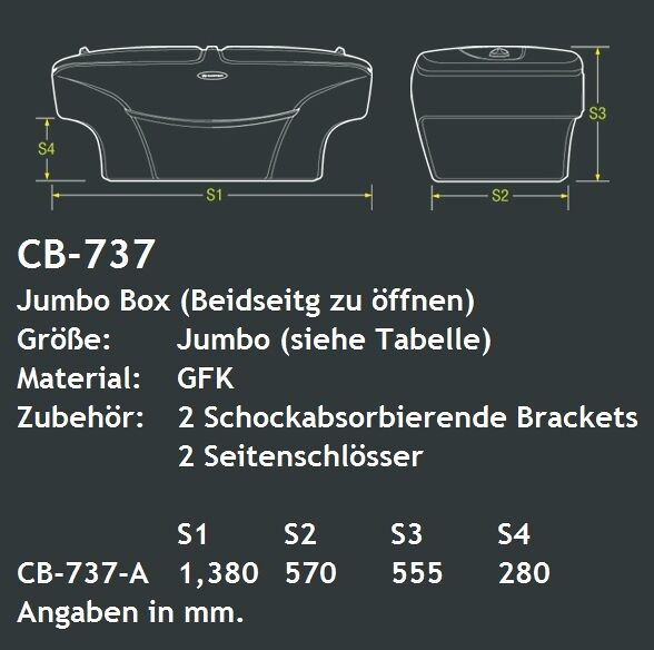 CARRYBOY Pickup Ladeflächen Staubox XXL Jumbobox 737 seitliche Öffnung