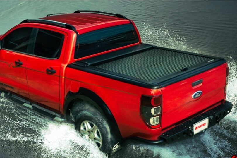 Ford Ranger Doppelkabine Laderaumabdeckung Rollo aus Aluminium, Flachabdeckung