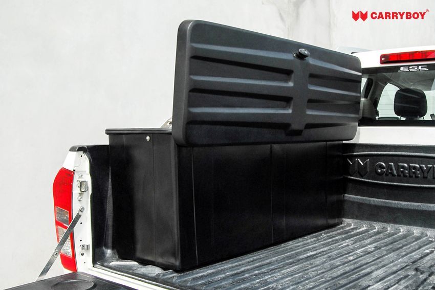 CARRYBOY seitliche XXL Staubox Pickup Ladefläche Deckel vollständig geöffnet