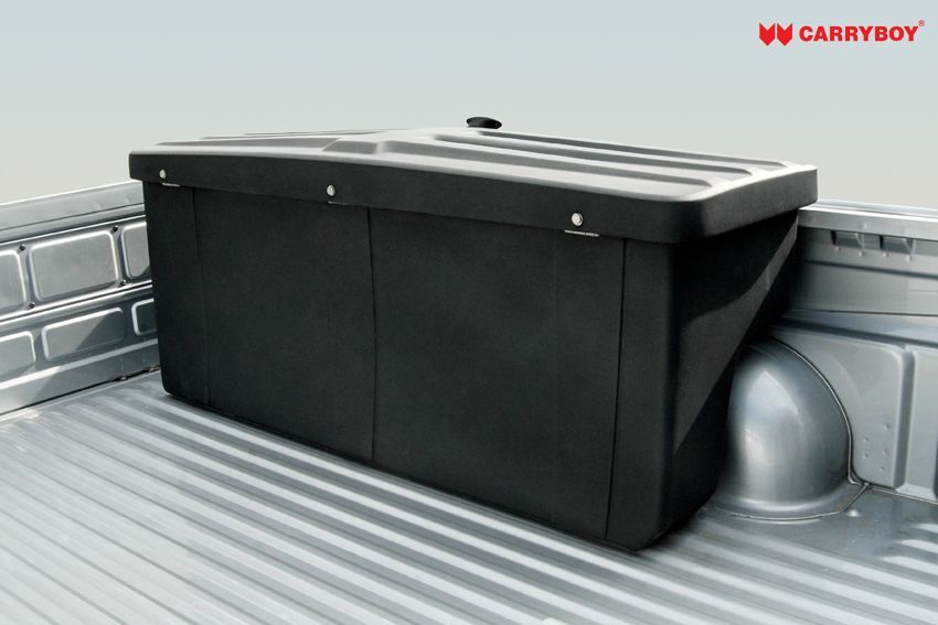 CARRYBOY seitliche XXL Staubox Pickup Ladefläche Deckel Installation am Radkasten Ladeflächenhöhe