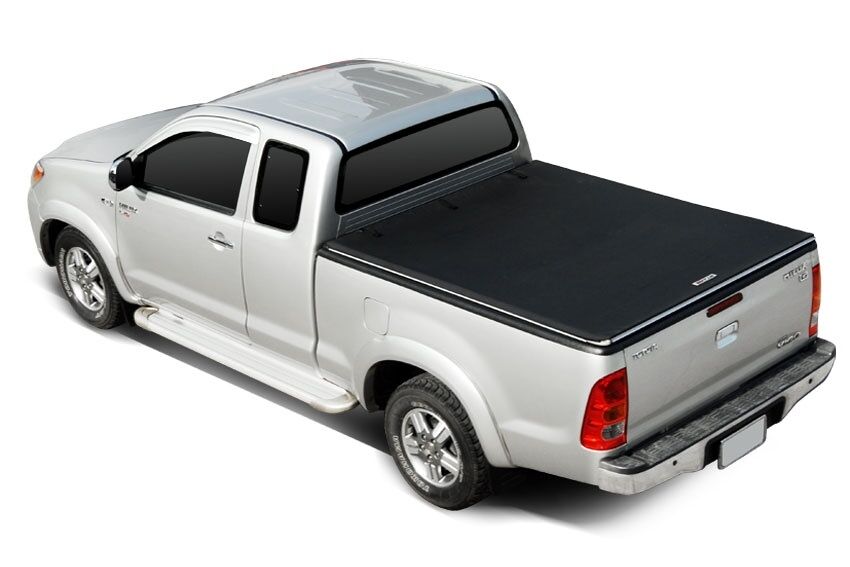 CARRYBOY Vinylplane Laderaumabdeckung Plane für Isuzu D-Max Doppelkabine 2012-2020 dunkelgraue Oberfläche