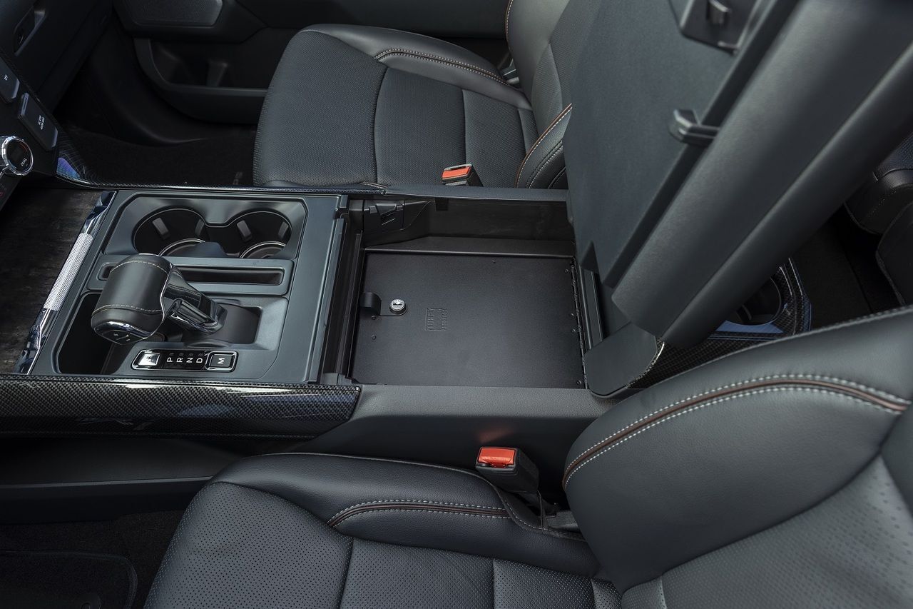 NOVISauto Mittelkonsole abschließbarer Wertsachensafe Ford F150 2021+ verstecktes Staufach