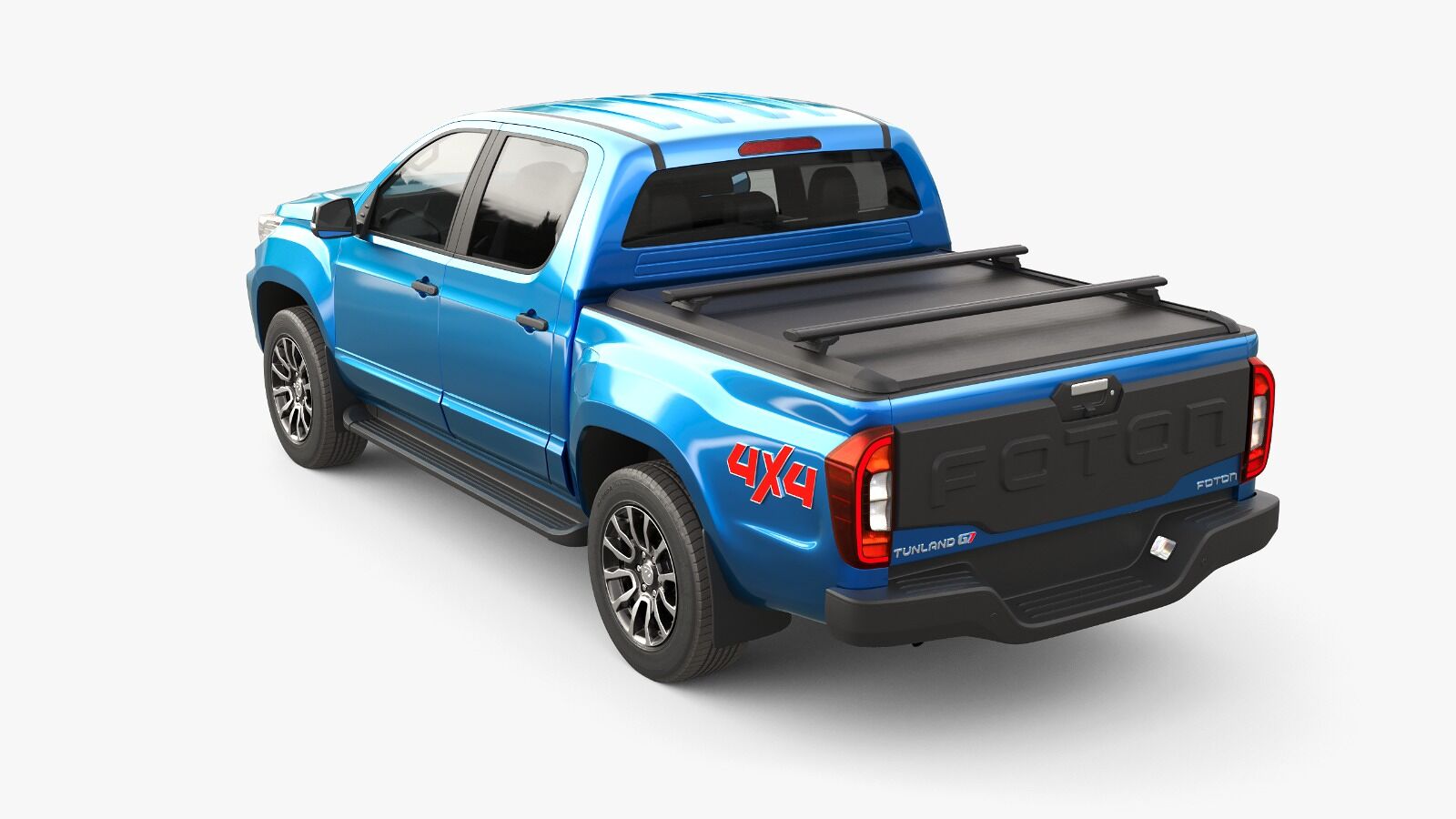Pickup-Truck, blau, 4x4, Laderaum, Rücklichter,