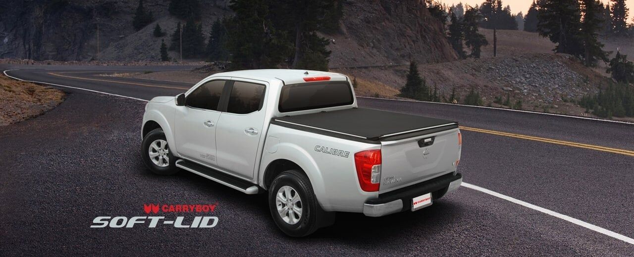 CARRYBOY Vinylplane Laderaumabdeckung Plane für Nissan Navara D23 NP300 Doppelkabine dunkelgraue Vinylplane Nissan Navara Doppelkabine