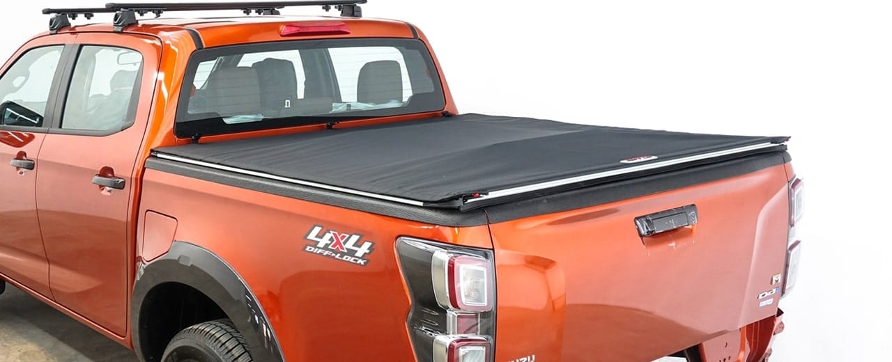 CARRYBOY Vinylplane Laderaumabdeckung Plane für Ford Ranger Extrakabine 2012+ dunkelgraue Vinylplane imprägnierte Oberfläche