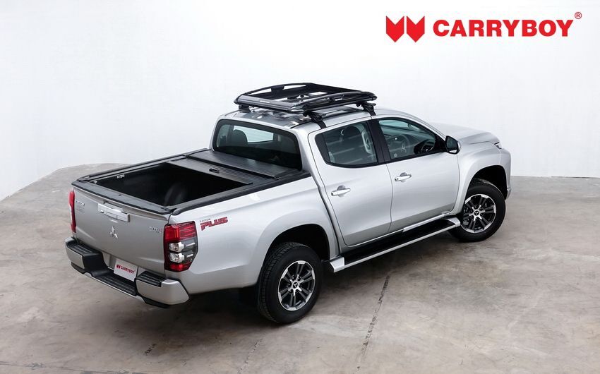 CARRYBOY Aluminiumrollo Mitsubishi L200 Doppelkabine mattschwarz Aluminiumcover offen fahrbar