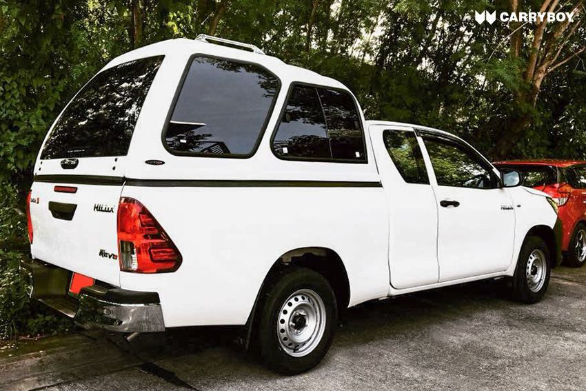 CARRYBOY Hardtop Überhöhe extrahoch 840-TRC mit Schiebefenster Toyota Hilux Revo Extrakabine 2016+extrem belastbares GFK Hardtop Qualität