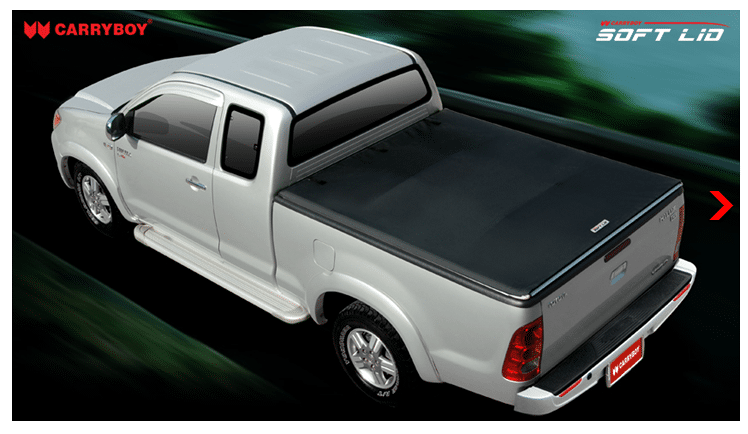 CARRYBOY Laderaumabdeckung Vinylplane mit Klettverschluss Toyota Hilux Vigo Extrakabine 2005-2015 Einbau mit Überkante Laderaumwanne
