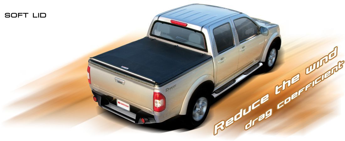 CARRYBOY Laderaumabdeckung Vinylplane zum Aufrollen mit Klettverschluss Fiat Fullback Doppelkabine 2016+ Treibstoff sparen