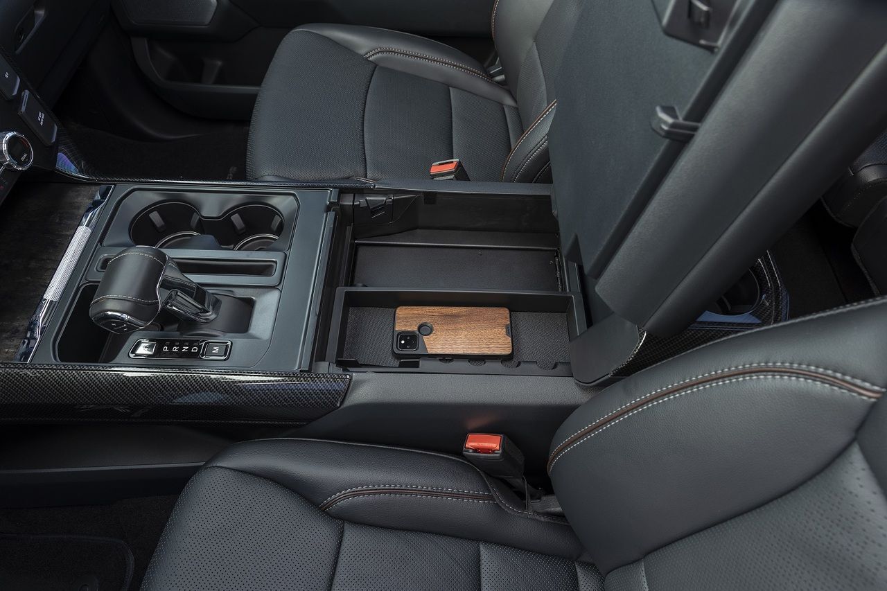 NOVISauto Mittelkonsole abschließbarer Wertsachensafe Ford F150 2021+ mit Stauablagen kombinierbar