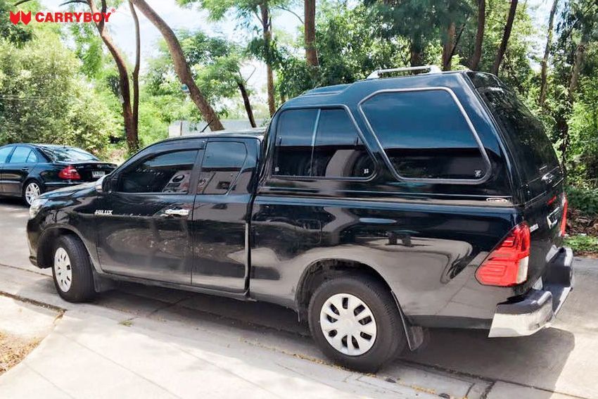 CARRYBOY Hardtop Überhöhe extrahoch 840-TRC mit Schiebefenster Toyota Hilux Revo Extrakabine 2016+getönte Schiebefenster CARRYBOY Hardtop Überhöhe extrahoch 840-TRC mit Schiebefenster Toyota Hilux Revo Extrakabine 2016+getönte Schiebefenster