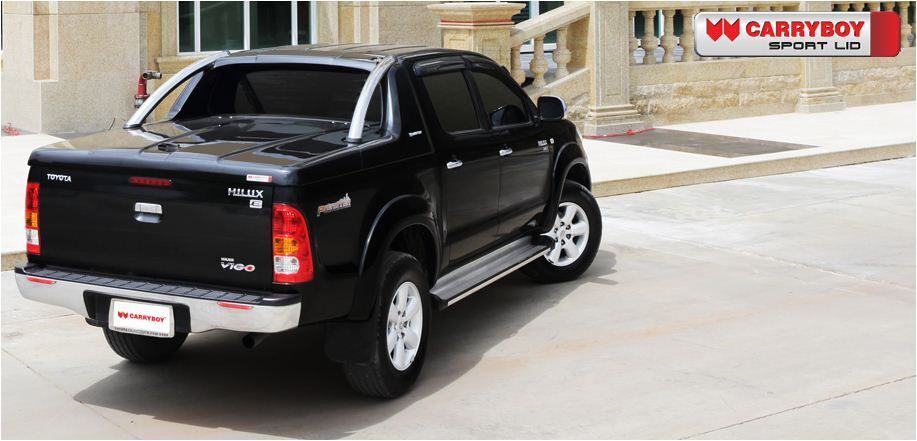CARRYBOY Pickup Laderaumabdeckung Deckel mit Edelstahlbügel GRX Ford Ranger Toyota Hilux Mitsubishi L200 VW Amarok