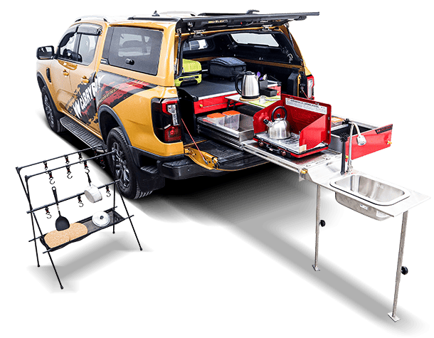 Pickup Truck, Camping Kühce, mobile Küche, ausziehbar, Ladebodenauszug