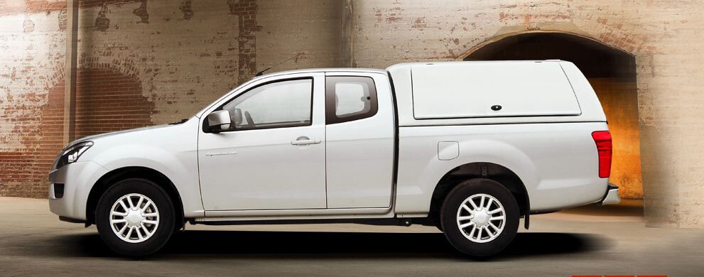CARRYBOY Hardtop mit Fluegelklappen WM-IRC Isuzu D-Max Spacecab Extrakabine 2012-2020 grosse Oeffnungen