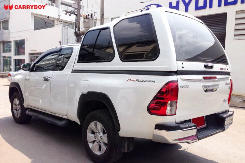 CARRYBOY Hardtop Überhöhe extrahoch 840-TRC mit Schiebefenster Toyota Hilux Revo Extrakabine 2016+ maximaler Stauraum CARRYBOY Hardtop Überhöhe extrahoch 840-TRC mit Schiebefenster Toyota Hilux Revo Extrakabine 2016+ maximaler Stauraum