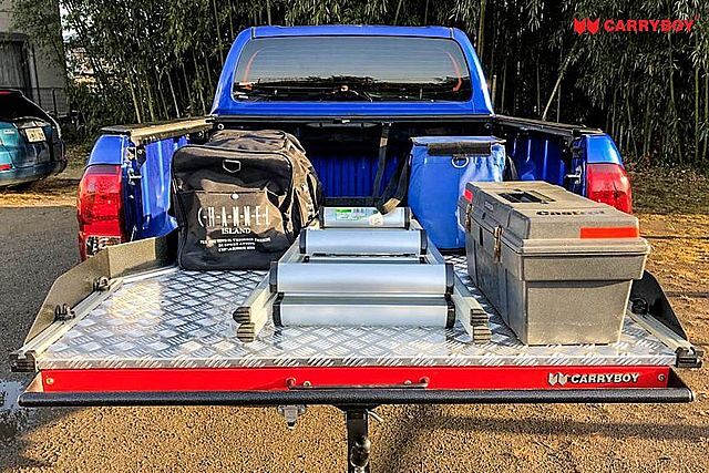 CARRYBOY Ladebodenauszug ausziehbarer Ladeboden 350kg Premium Aluminium Vollbett Schublade praktische Beladung