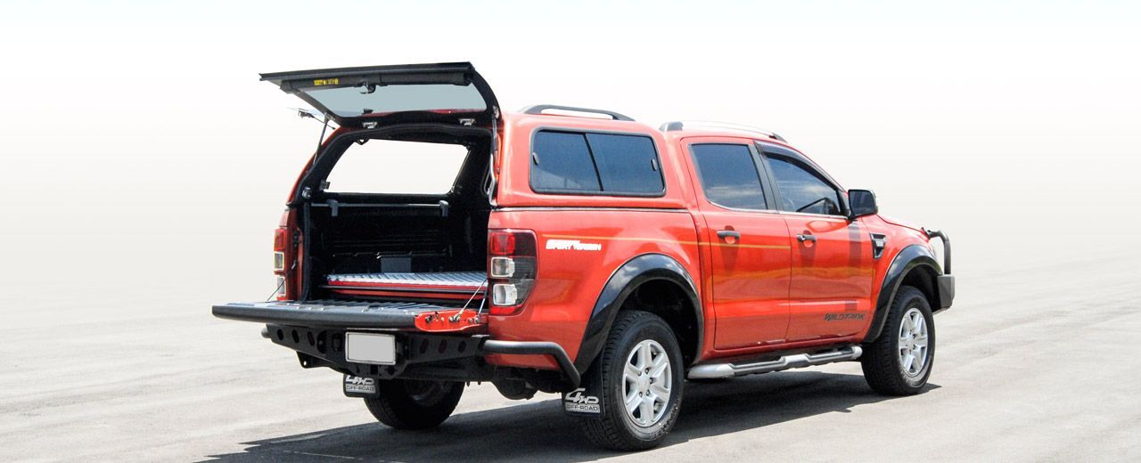 CARRYBOY GFK Hardtop SO56-FTD Schiebefenster Klappfenster Kombination mit neuem Design Ford Ranger Doppelkabine Lackierung in Wagenfarbe
