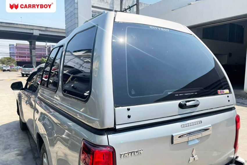 CARRYBOY Hardtop 840 mit Überhöhe Mitsubishi L200 Clubcab_Extrakabine maximal möglicher Stauraum extrem belastbar