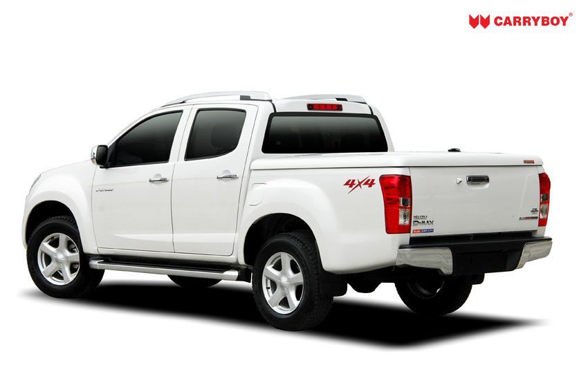 CARRYBOY Laderaumabdeckung Deckel mit Gasfedern SX-IRD Isuzu D-Max 2012-2016 Flachabdeckung GFK sehr belastbar