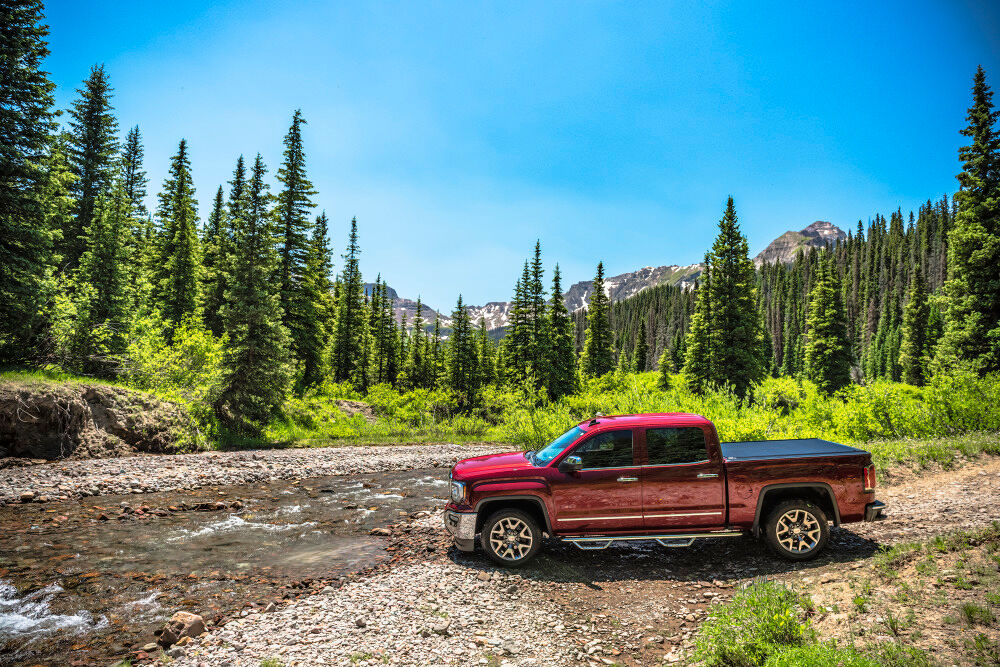 Laderaumabdeckung Rollo auf Pickup in Landschaft