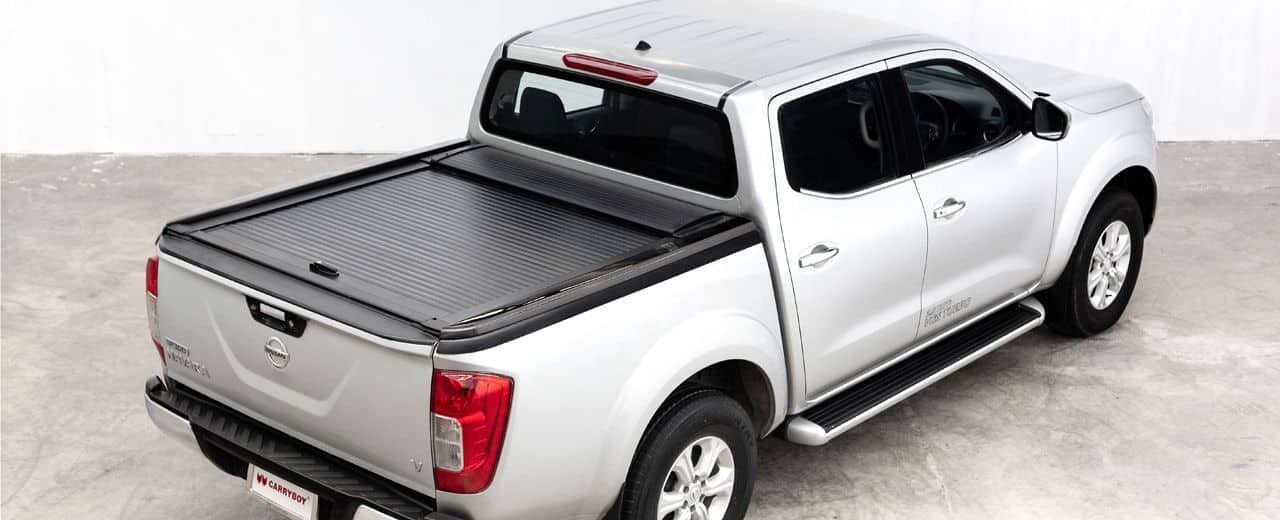 CARRYBOY Aluminiumrollo doppelwandig mattschwarz Nissan Navara NP300 Doppelkabine sicher abschließbar