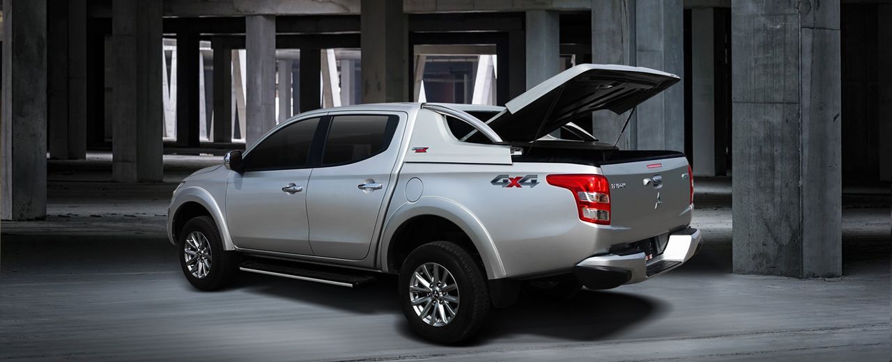 CARRYBOY Laderaumabdeckung GRX-MND Fiat fullback Mitsubishi L200 Doppelkabine Deckel mit Edelstahlbügel