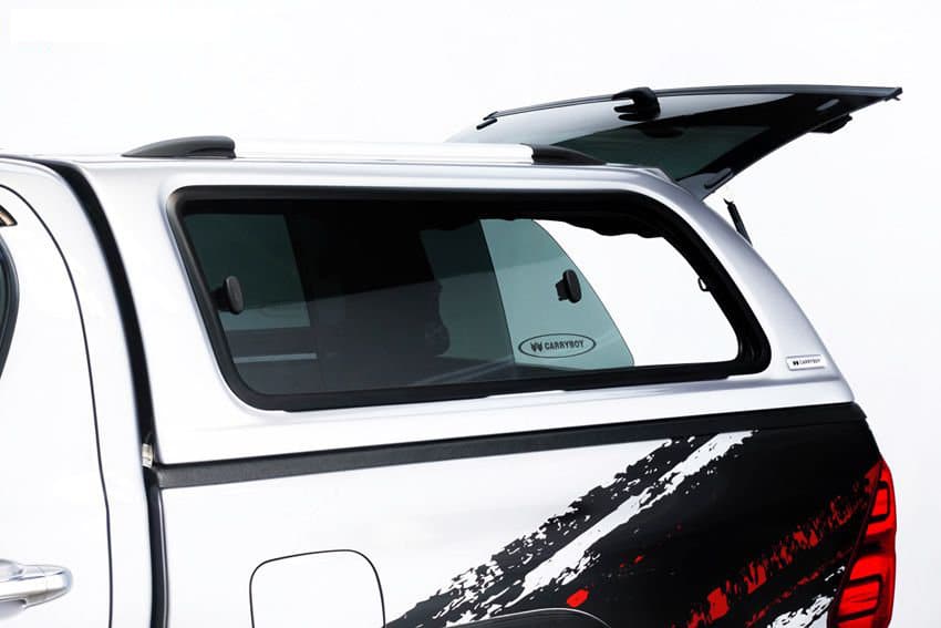 CARRYBOY GFK Hardtop mit Vollglas Schiebefenster SR5 großzügige Öffnungen Ladeklappe