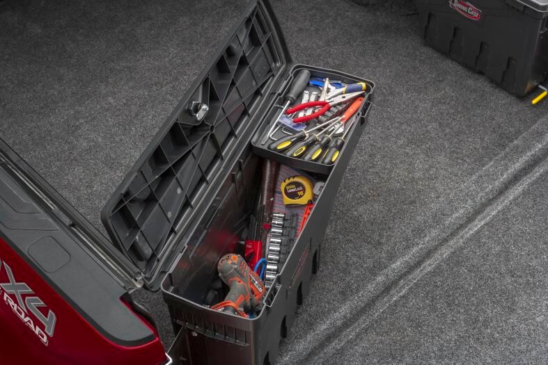 NOVISauto CARRYBOY Pickup Ladeflächen Werkzeugbox Staubox schwenkbar Jeep Gladiator viel Stauplatz 32kg belastbar
