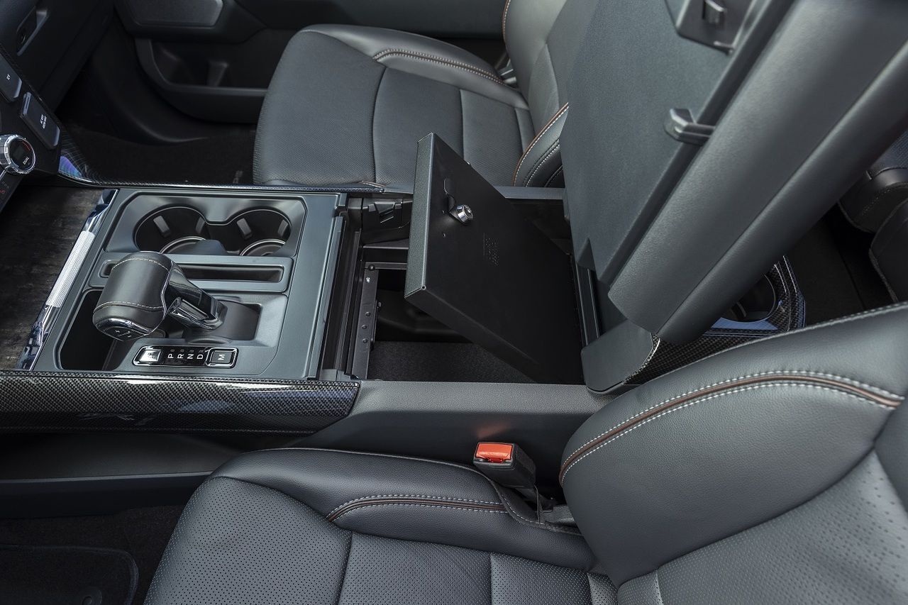 NOVISauto Autosafe lockable storage compartment for center console Ford  F150 2021+