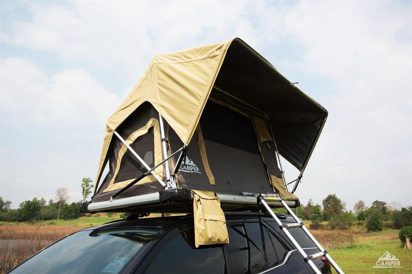 Carryboy Camper Dachzelt für 2 bis 3 Personen für alle Fahrzeuge große seitliche Fenster